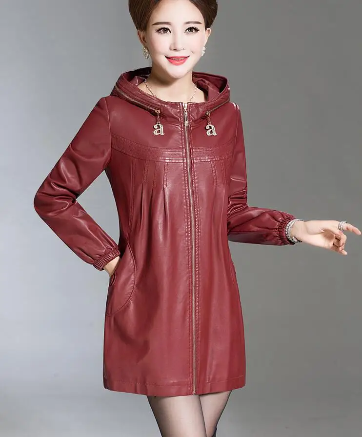 Размера плюс XL 2XL 3XL 4XL 5XL кожаная куртка Для женщин кожаные пальто длинные на весну и зиму Повседневное Модные женские куртки и пальто для мальчиков