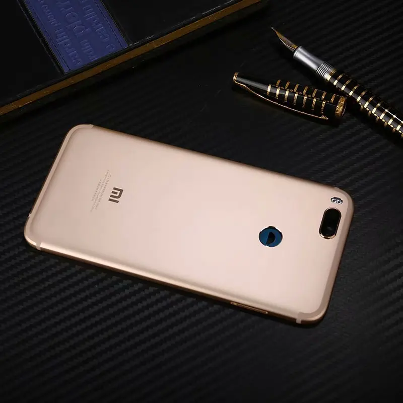 Mi A1 корпус для Xiao mi A1 mi 5X Металлическая задняя крышка на батарейках крышка для мобильного телефона запасные части с кнопками объектив - Цвет: Gold