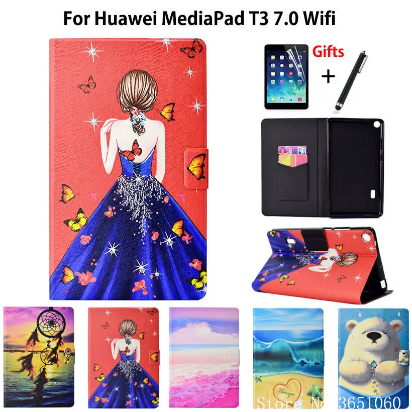 Чехол для Huawei MediaPad T3 7 0 BG2 W09 чехол с подставкой Модный девочек из ТПУ +