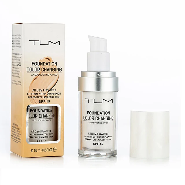 

100PCS TLM Color Changing Liquid Foundation Makeup Change To Your Skin Tone By Just Blending Comestics