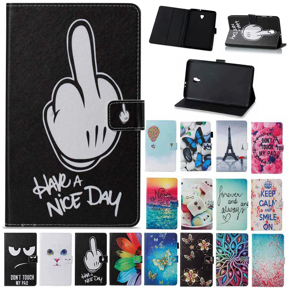 

Printed PU Leather Flip Stand Cover For Samsung Galaxy Tab A 8.0 SM T380 T385 Case Ultral Slim Auto Sleep Wake Smart Cover