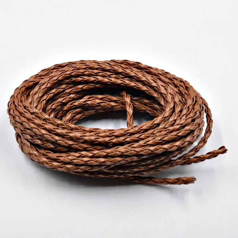 FLTMRH 3MM Diameter Round Braided PU Leather Cord Necklace Bracelet Rope For DIY Jewelry Accessories | Украшения и аксессуары