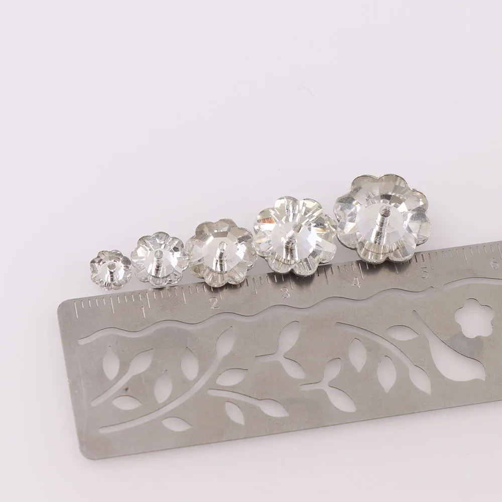 Цветок сливы с плоской задней поверхностью прозрачный камень для пришивания