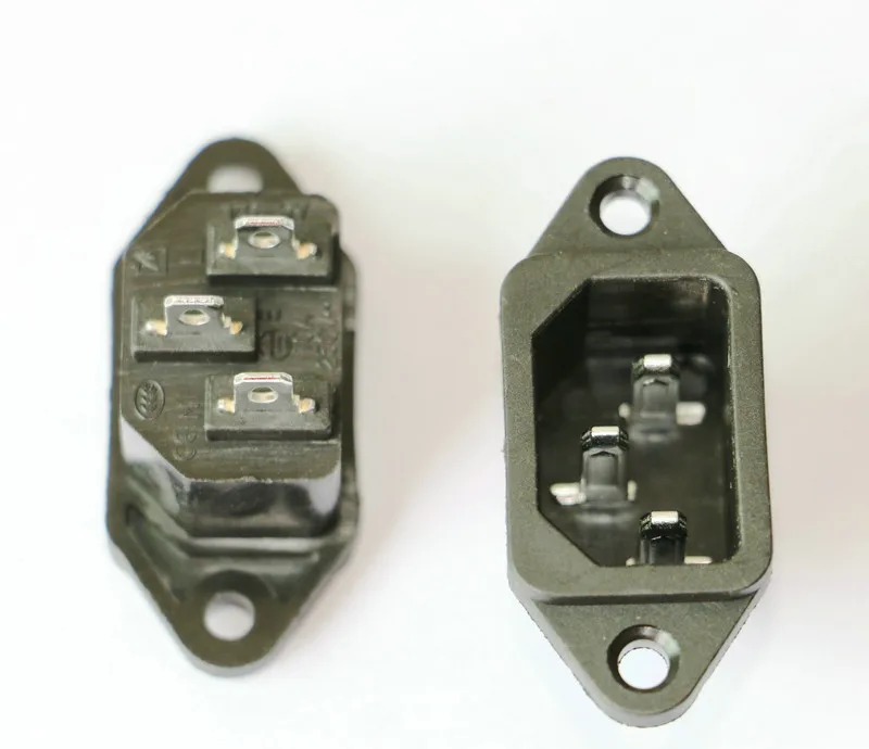 20 шт. AC 04 Тип Черный 3 медных штифта IEC320 C14 Разъем с наушниками компоненты питания