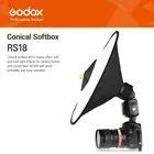 Портативный складной конический софтбокс Godox RS18, мягкий рассеиватель 44x18 см для вспышки AD200 TT685 V860 V850II V860II TT660