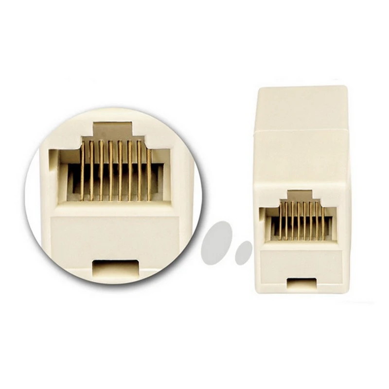 

10Pcs CAT5e RJ45 Female to Female Inline Coupler Coupling Joiner Connector QJY99