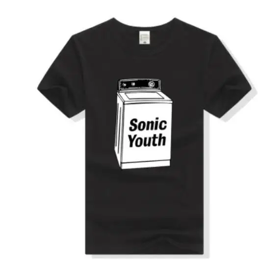2019 Высокое качество 100% хлопок Круглый вырез Футболка Топ sonic youth стиральная