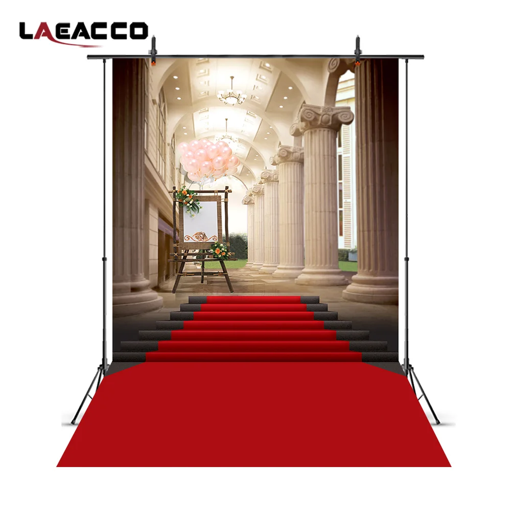 Laeacco Palace красный ковер пассаж сцена фотографии виниловые настраиваемые фоны для