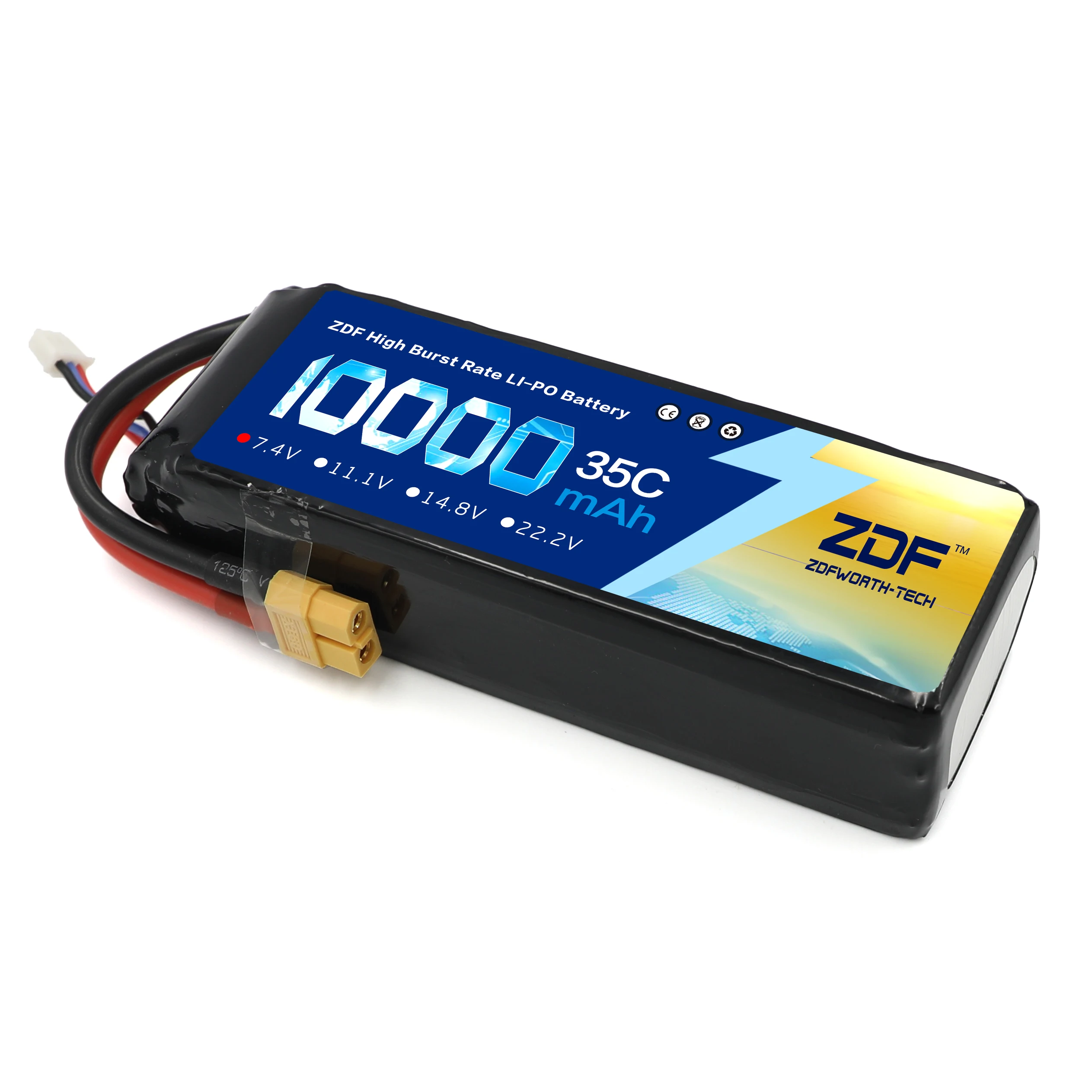 Аккумулятор ZDF 2 шт./лот lipo 7 4 В 10000 мАч Lipo 2S 35C аккумулятор для радиоуправляемого