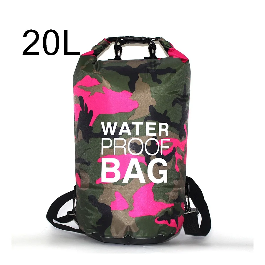 2L/5L/10L/20L открытый сухой водонепроницаемый мешок сухой мешок водонепроницаемый плавающий сухой шестерни сумки для лодок Рыбалка рафтинг плавание - Цвет: pink - 20L