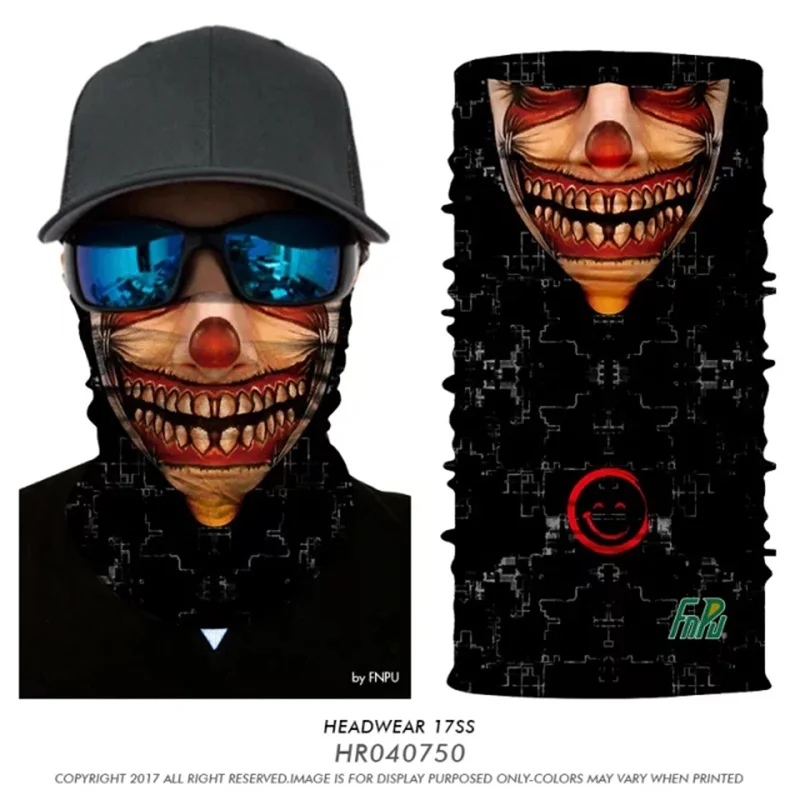 HR040750 3D Лыжная маска-Балаклава Joker Facemask Ghost Durag Маска Тушь для ресниц Мотоцикл Лыжная Маска Мотоцикл Велоспорт Женщины Мужчины шарф бандана - Цвет: HR040750