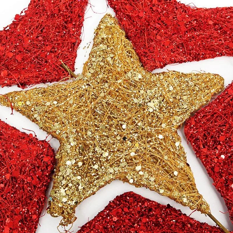 Рождественские украшения для рождественской елки Топпер звезда Рождественская