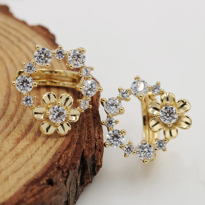 Женские серьги кольца MGFam 14 k с фианитами класса AAA +|hoop earrings|flower hoop earringsearrings earrings |