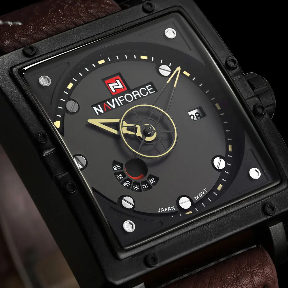 NAVIFORCE Брендовые мужские спортивные кварцевые часы креативные аналоговые