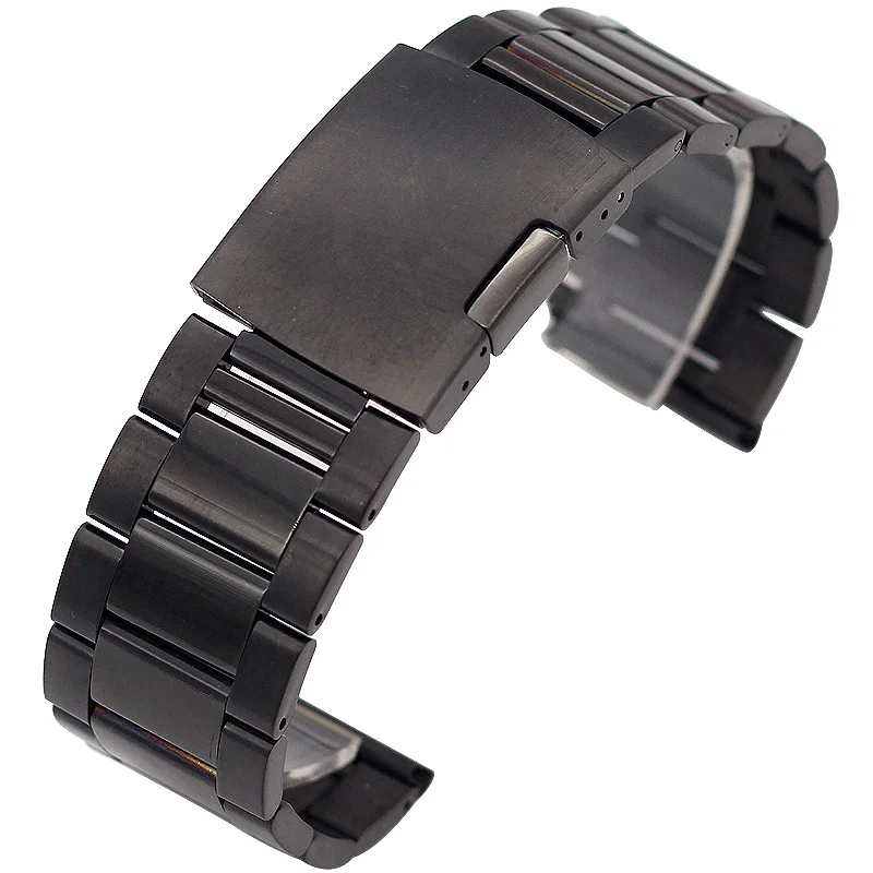 18mm 20mm 22mm 24mm 26mm 28mm 30mm Men's Stainless Steel Watch Straps For Diesel Black Silvery Solid metal Watch band Bracelets