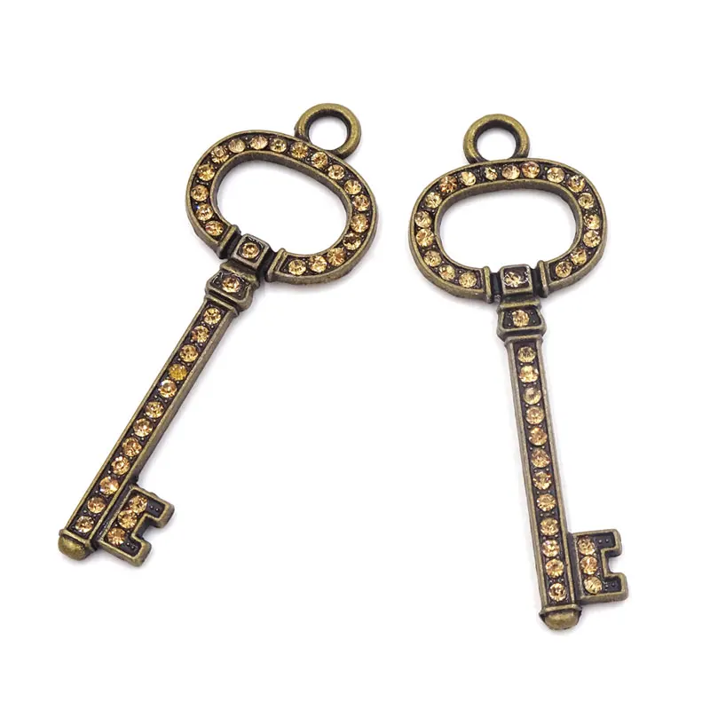 Большие винтажные брелки в виде скелета 10 шт. 61*22 мм|key go|keys userkey light |