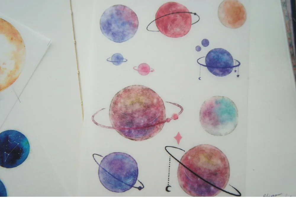 DIY 3 Sheets Star Constellation Washi Paper Sticker As Scrapbooking Decoration Gift Packing Label Decoration Use