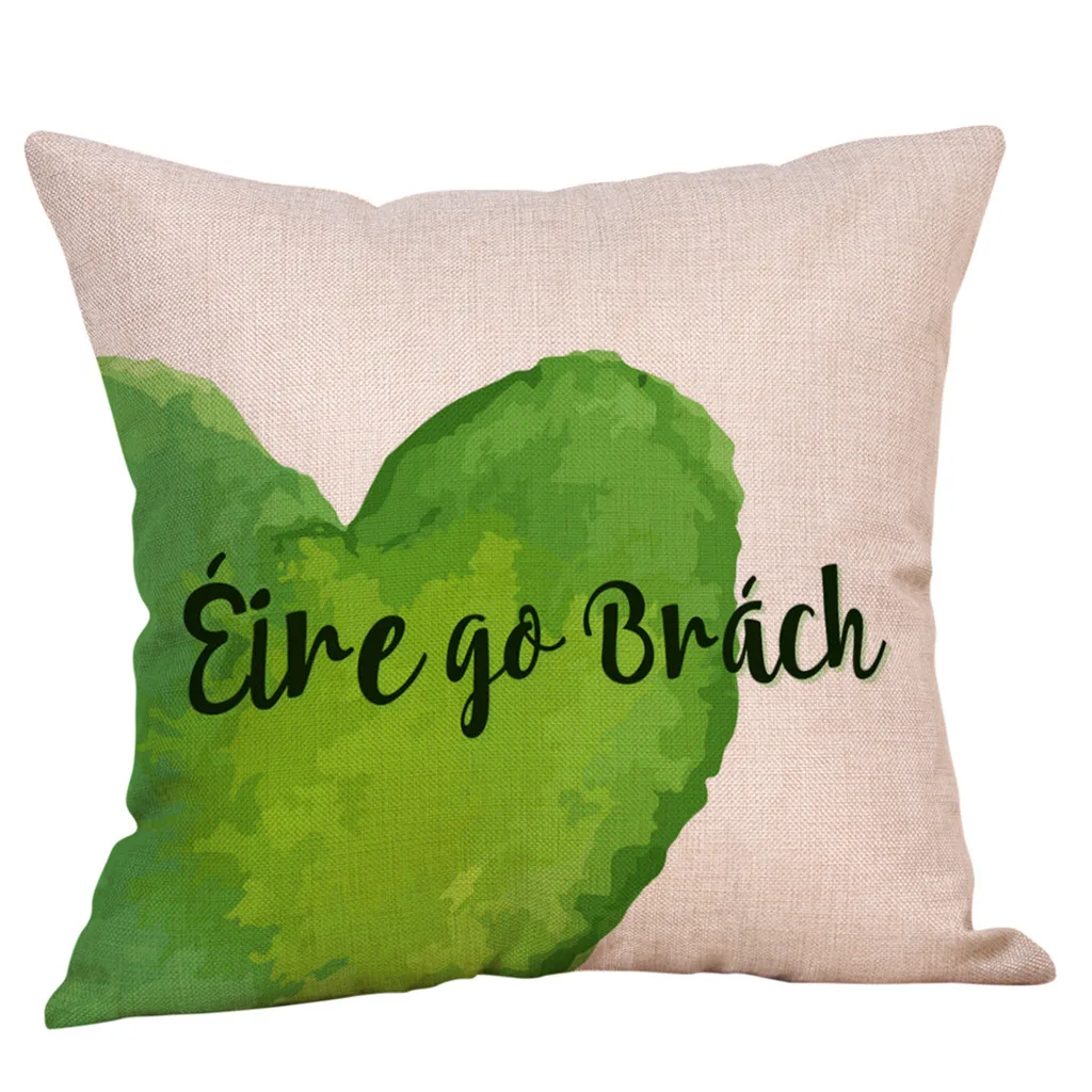 St. Patrick's Day Pillow Cases Linen Sofa Cushion Cover Home Decor Case fundas cojines decorativos vintage | Дом и сад
