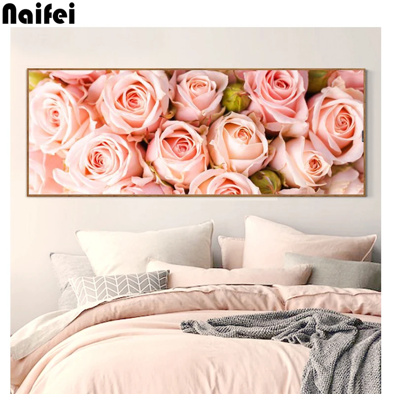 Алмазная вышивка Розовые розы Пион сделай сам полноразмерная круглая картина из