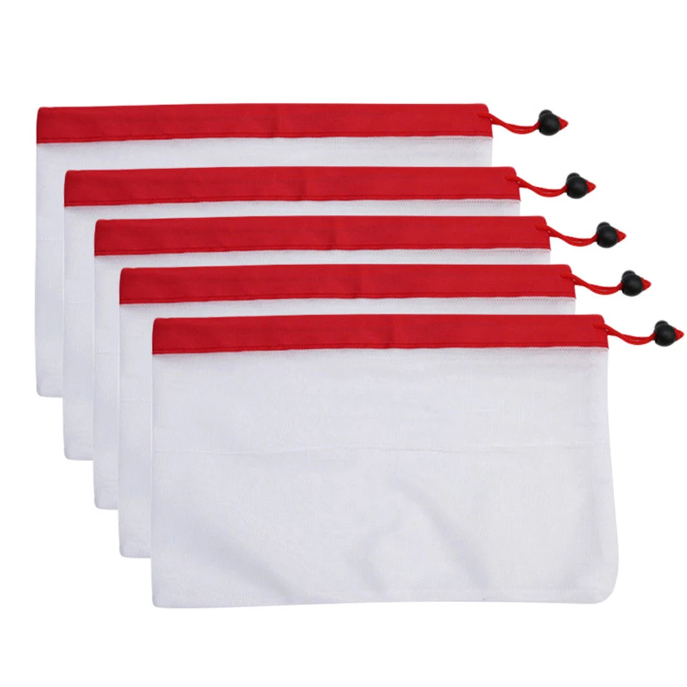 5 шт многоразовые мешки для овощей фруктов игрушек моющиеся хранения