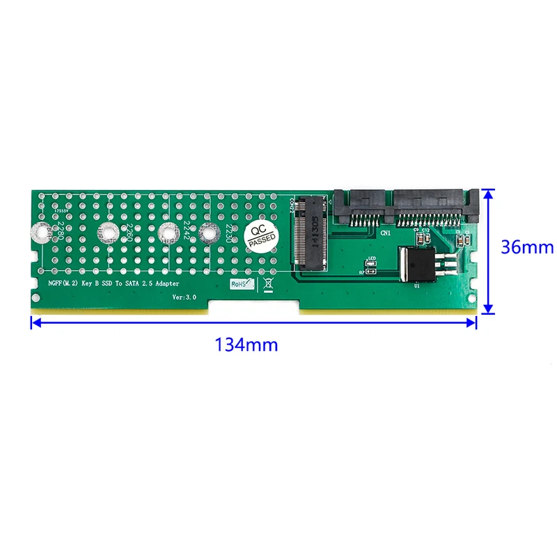SATA Bus M.2 NGFF B Key SSD для SATA3 адаптер DDR слот памяти Плата расширения Райзер Riser Card Suppor 2230