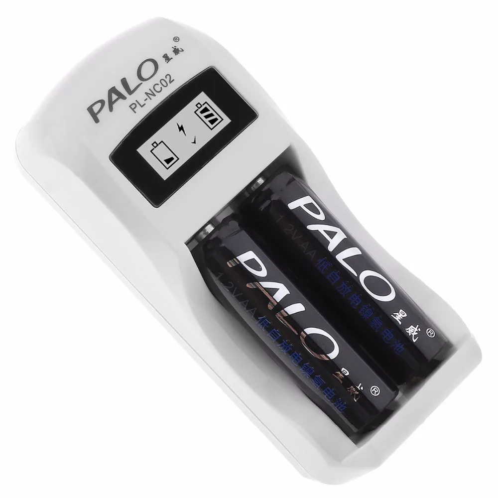 Смарт зарядное устройство PALO 2 независимых канала с ЖК дисплеем для литий
