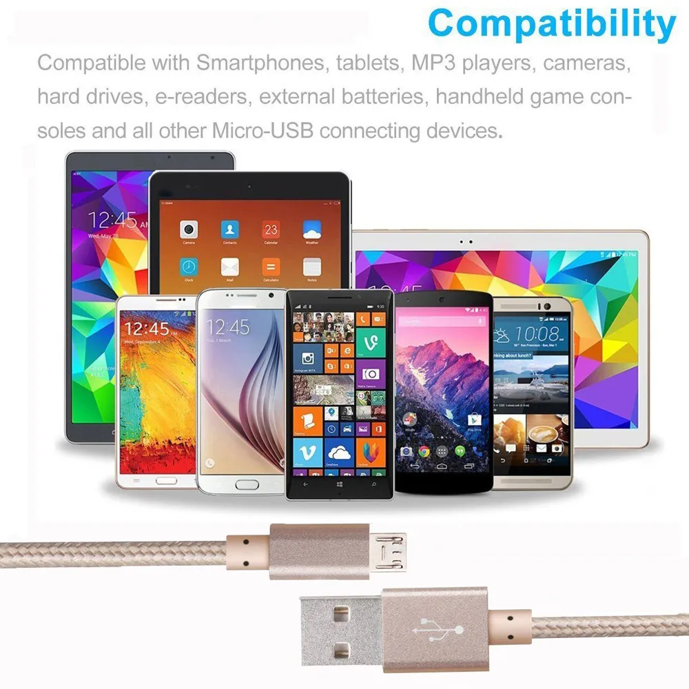 EPULA 1 м 2 3 Micro USB кабель для Samsung Huawei 2.1A зарядный передачи данных и зарядки