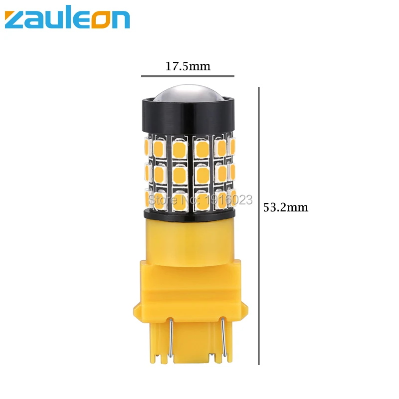 Zauleon 2 шт 3157 3156 СИД высокой мощности Янтарный Желтый сигнал поворота P27W T25