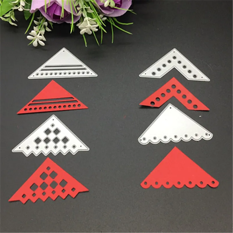 Цветочный кружевной угловой набор металлические режущие штампы Трафаретный