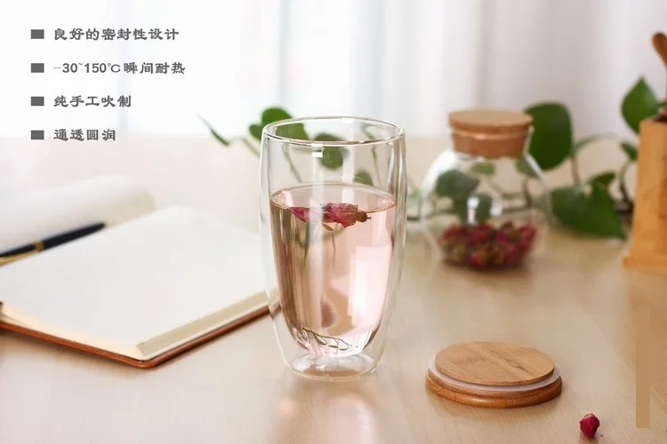Горячая Канада Tasse Bodum Чашки Стекло высокой бора кремния двухэтажные цветок сосуд прозрачные кружка с двойными стенками Очки