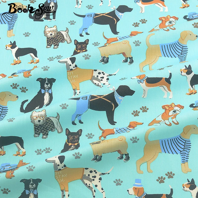 Стеганая саржа Booksew Blue Tissu Tecido 100% хлопчатобумажная ткань для шитья и