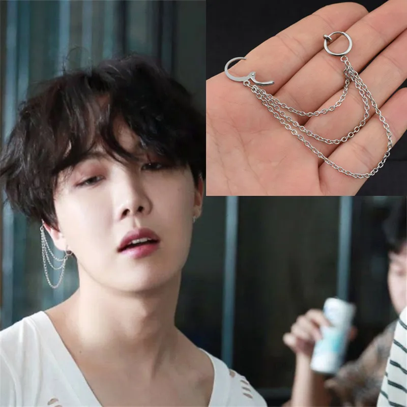 KPOP ДНК в Корейском стиле В панк 1 шт. победитель Bangtang мальчиков Jin V серьги Jungkook