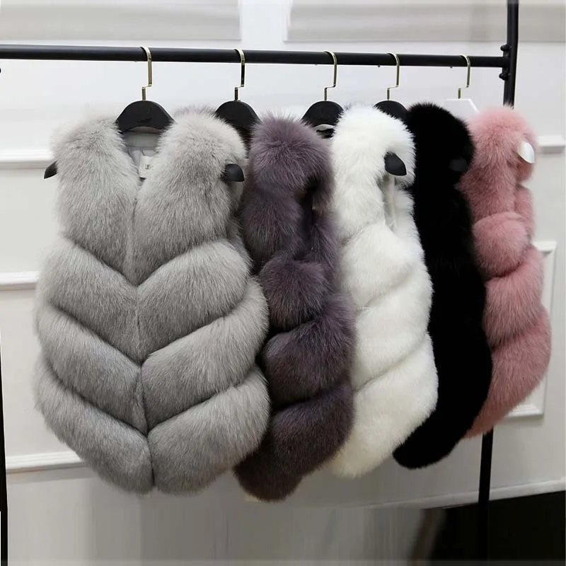 2019 New Fashion Faux Fur Coat Winter Women Waist Gilet Women's Jacket Vest For Ladies | Женская одежда