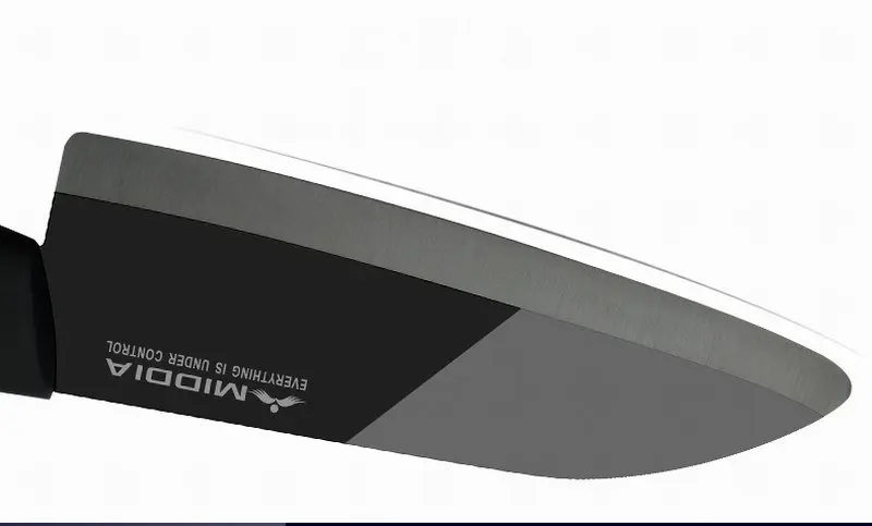Middia 5 &quotзеркало Черное Лезвие Керамический нож Santoku для тонкой нарезки кухонных