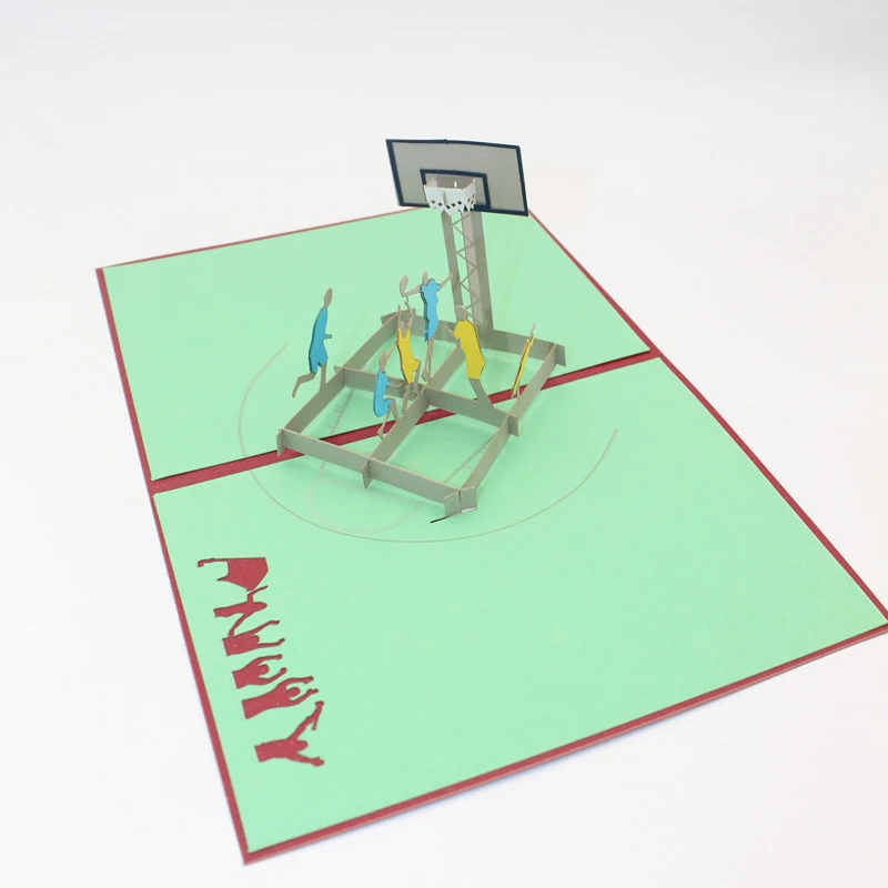 3D Ручная работа игры в баскетбол бумажные Пригласительные открытки открытка
