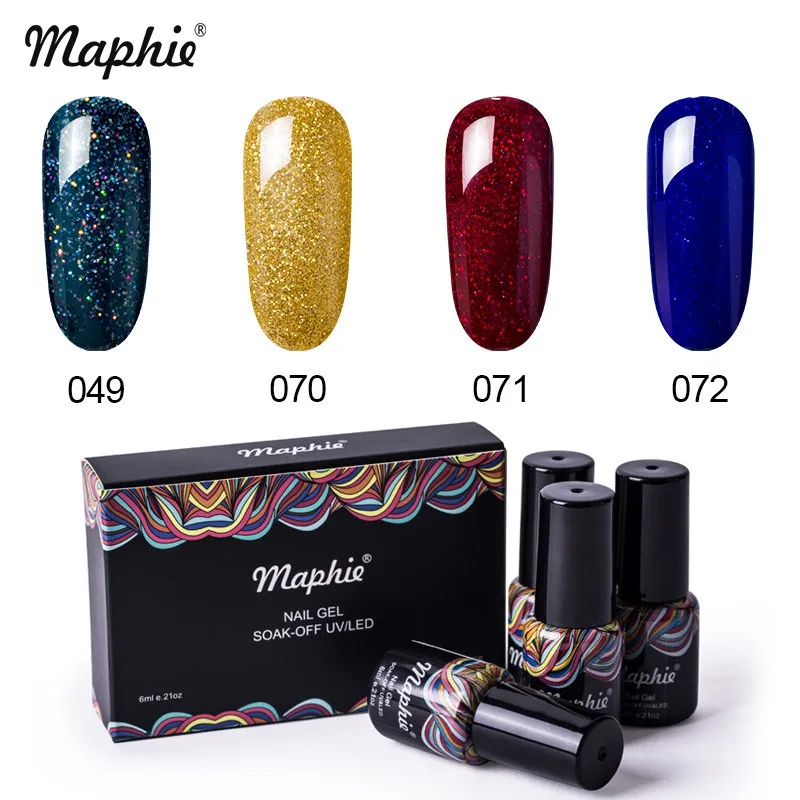 11 Maphie 4 шт/партия золотой цвет серии Led гель лак для ногтей набор супер мерцающий блеск УФ Гель-лак для ногтей Полупостоянный гель - Цвет: 11