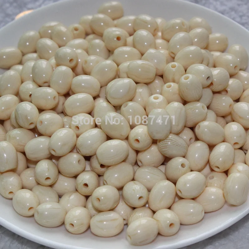 Бусины овальной формы, 8 х12 мм, 100 шт.