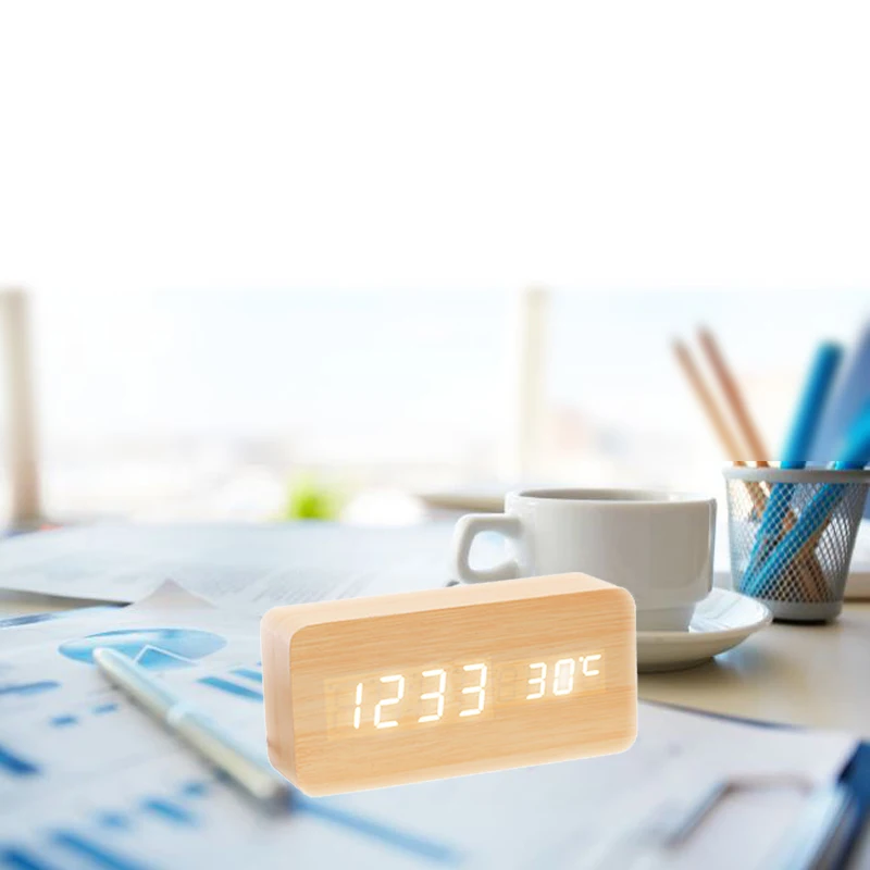 2017 Новый современный деревянный светодиодный дисплей USB/батарея стиль бесшумный