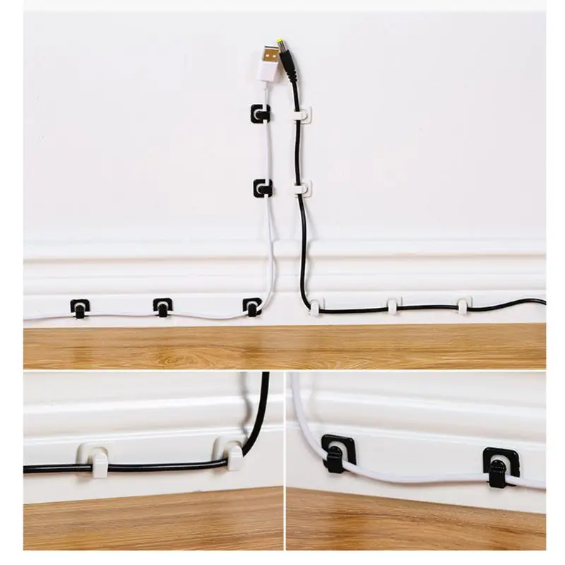 

18Pcs Self-adhesive Wire Tie Cable Mount Clamp Clip Car USB Cable Sticker Fixed intimate affordable