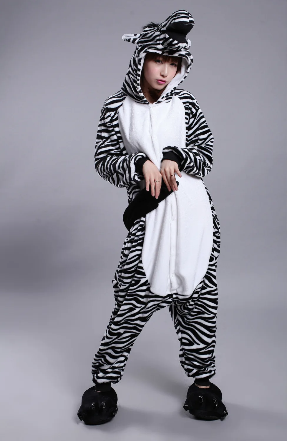 2018 Adult Cartoon Zodiac Zebra Onesie Pajamas Kigurumi Sleepsuit Unisex Animal Onesies Costumes Sleepwear Cosplay | Тематическая