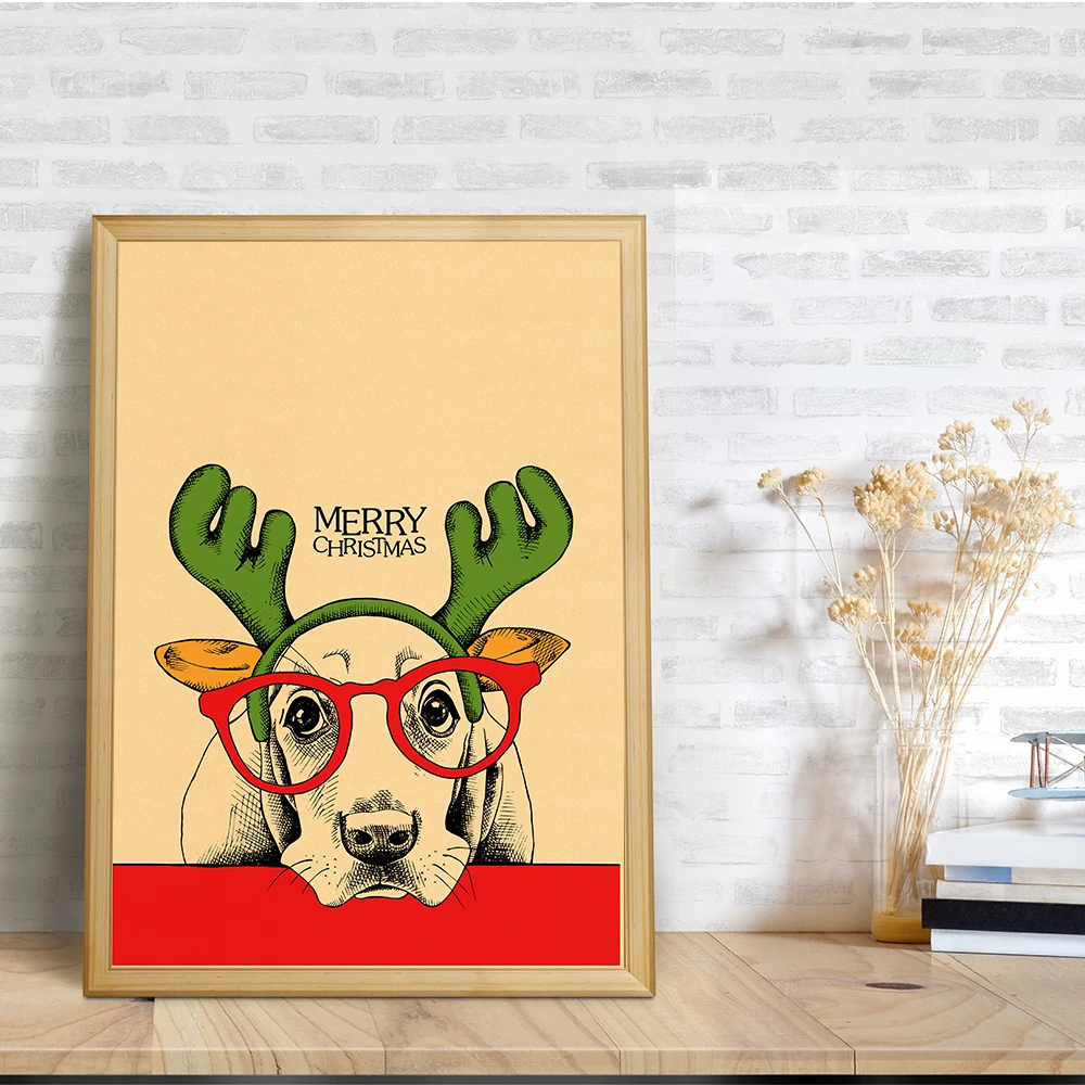 Животные крафт-бумага плакат наклейка мультфильм собака Настенная Наклейка