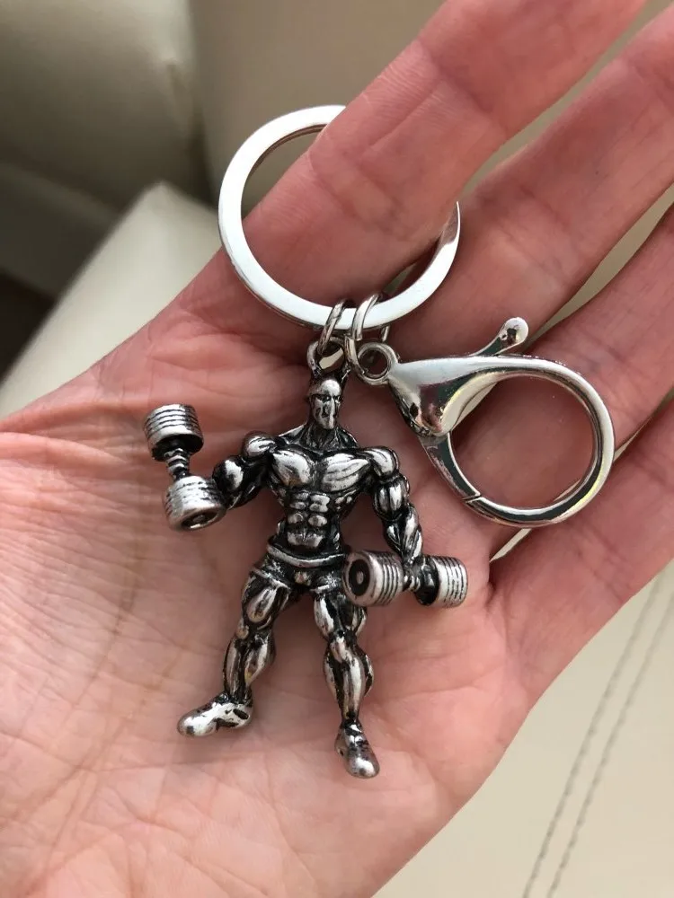 Брелок для гантелей тяжелой атлетики мужской кошелек сильного фитнеса и