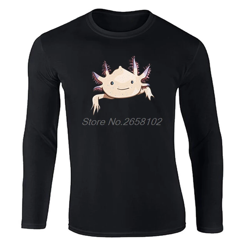 Axolotl друг Забавный мультфильм животных печать мужская футболка Повседневная
