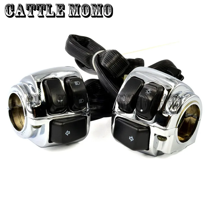 

Motorcycle Control Switches 1" Handlebar Wire Harness Horn Turn Signals Light On/Off Switch For Harley 883 1200 1996-2013