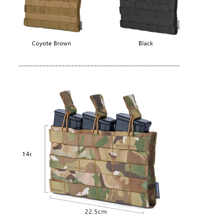 IDO gear тройной подсумок 5,56 подсумок с открытым верхом армейский страйкбол снаряжение Wargame военный тактический Магнитный подсумок 3526
