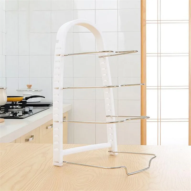 Kitchen Accessories Metal Pot Shelf Organizer Pan Cover Rack Stand Storage Holder Dish Ajustable Sink | Обустройство дома