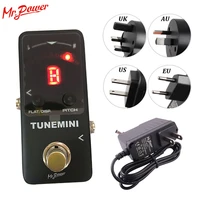 protable mini chromatic guitar tuner pedal led display true bypass with effect pedal power supply adapter for guitar accessries