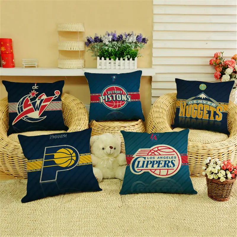 Баскетбольная команда НБА Лейкерс ракеты хлопок белье наволочка кафе наволочки