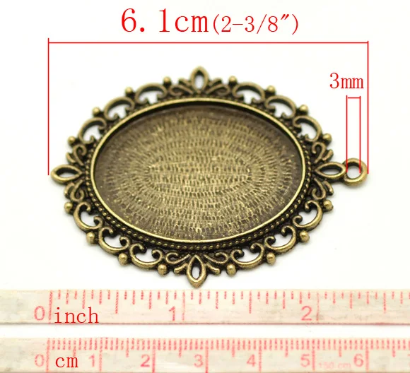 Подвески DoreenBeads из металлического сплава подвески овальные античной бронзы с