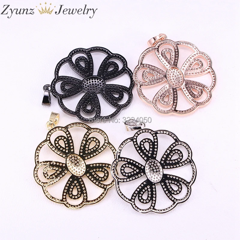 5 шт. новый дизайн микро проложить циркон цветок кулон для женщин высокое